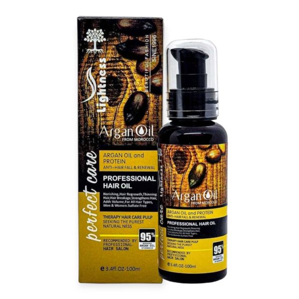 روغن آرگان مو لایتنس Lightness مدل پروتئینه حجم 100 میلی لیتر